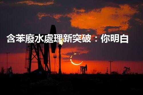 含苯廢水處理新突破：你明白嗎？